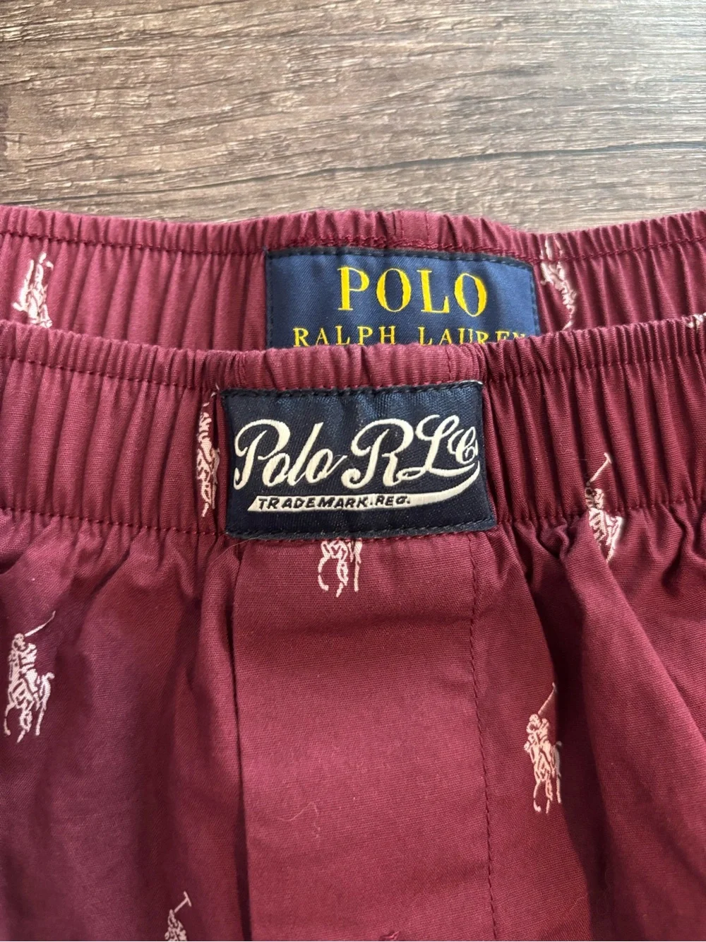 Polo Ralph Lauren Pony Print Boxer Shorts Burgundy Men's XL